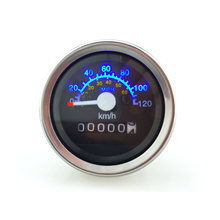 Motorcycle Odometer Mph Kph Speedometer Gauge Blue LED Backlight Signal Light